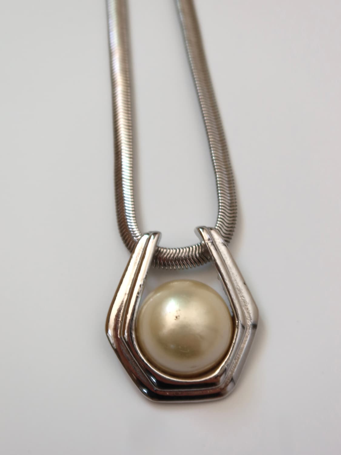 steel pearl pendant necklace 상품이미지4
