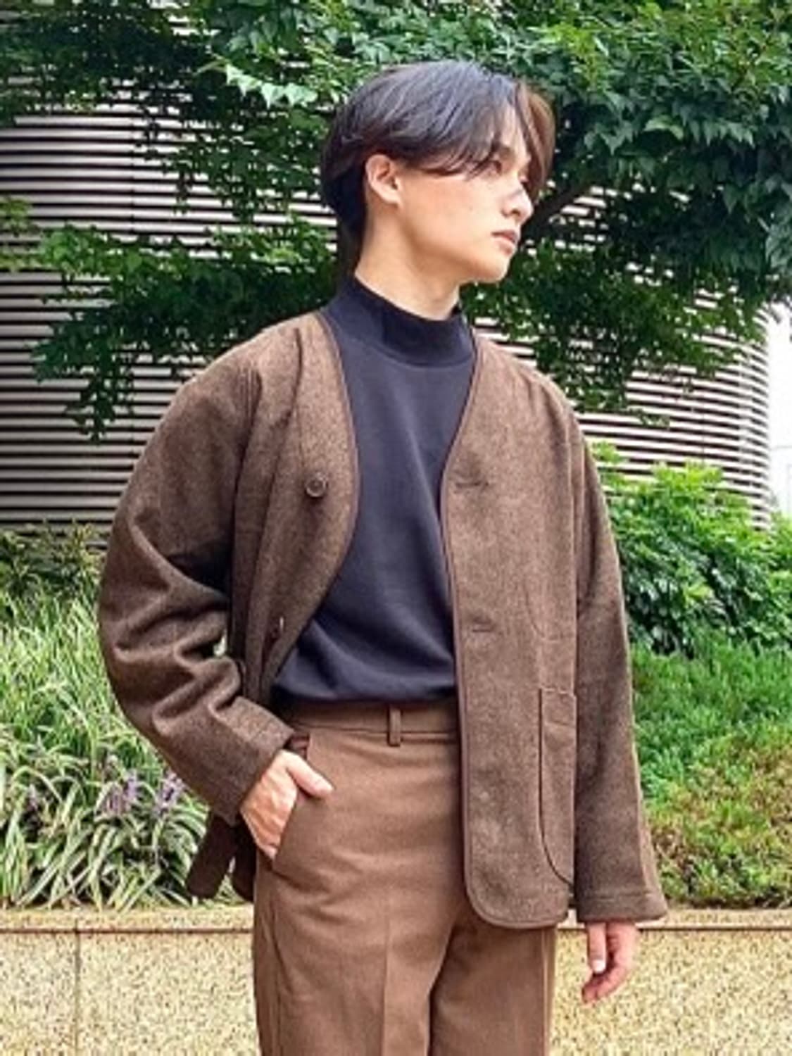 유니클로 U 르메르 플리스 후리스 가디건 다크 브라운 M 상품이미지2