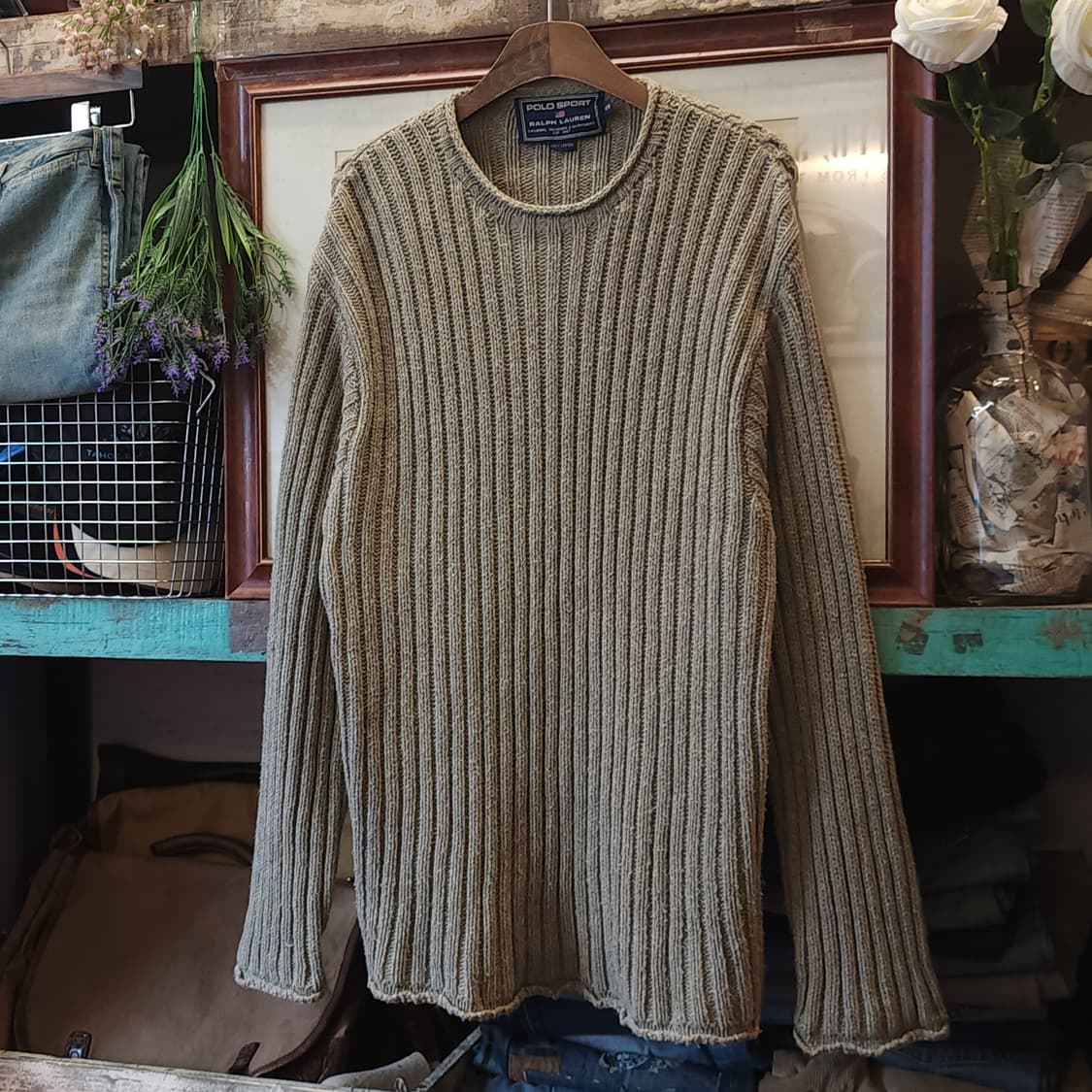 90s 폴로 스포츠 코튼 니트 골지 스웨터 105 빅사이즈 상품이미지2