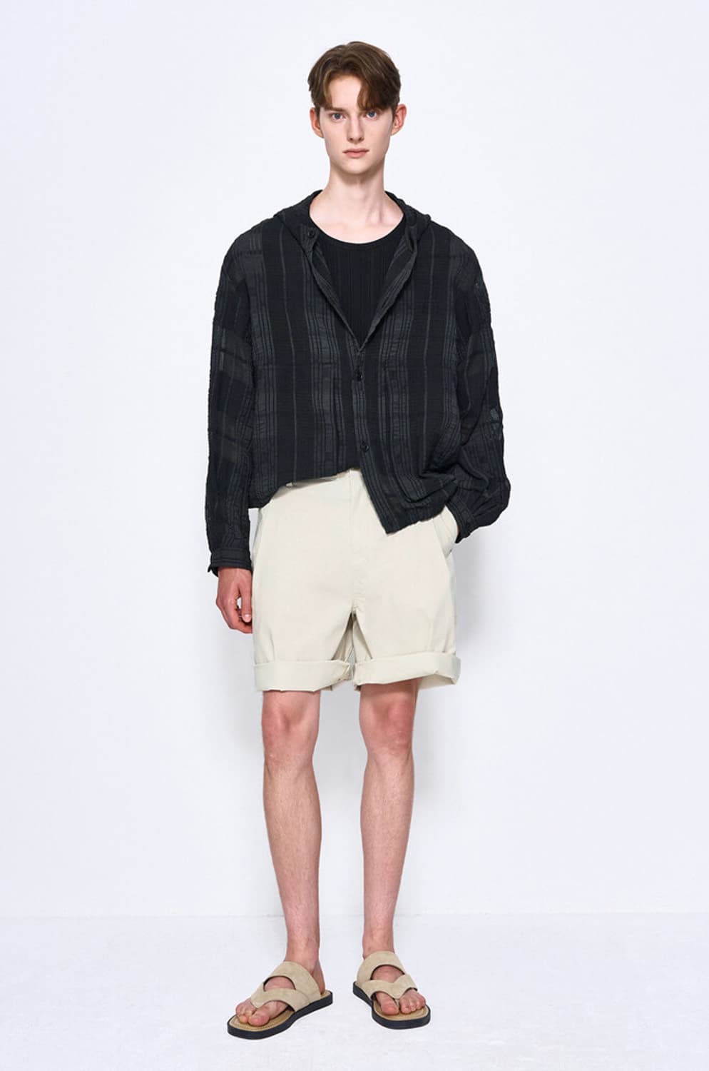 2025 타임옴므 린넨 블렌드 후드 점퍼 한섬 상품이미지1