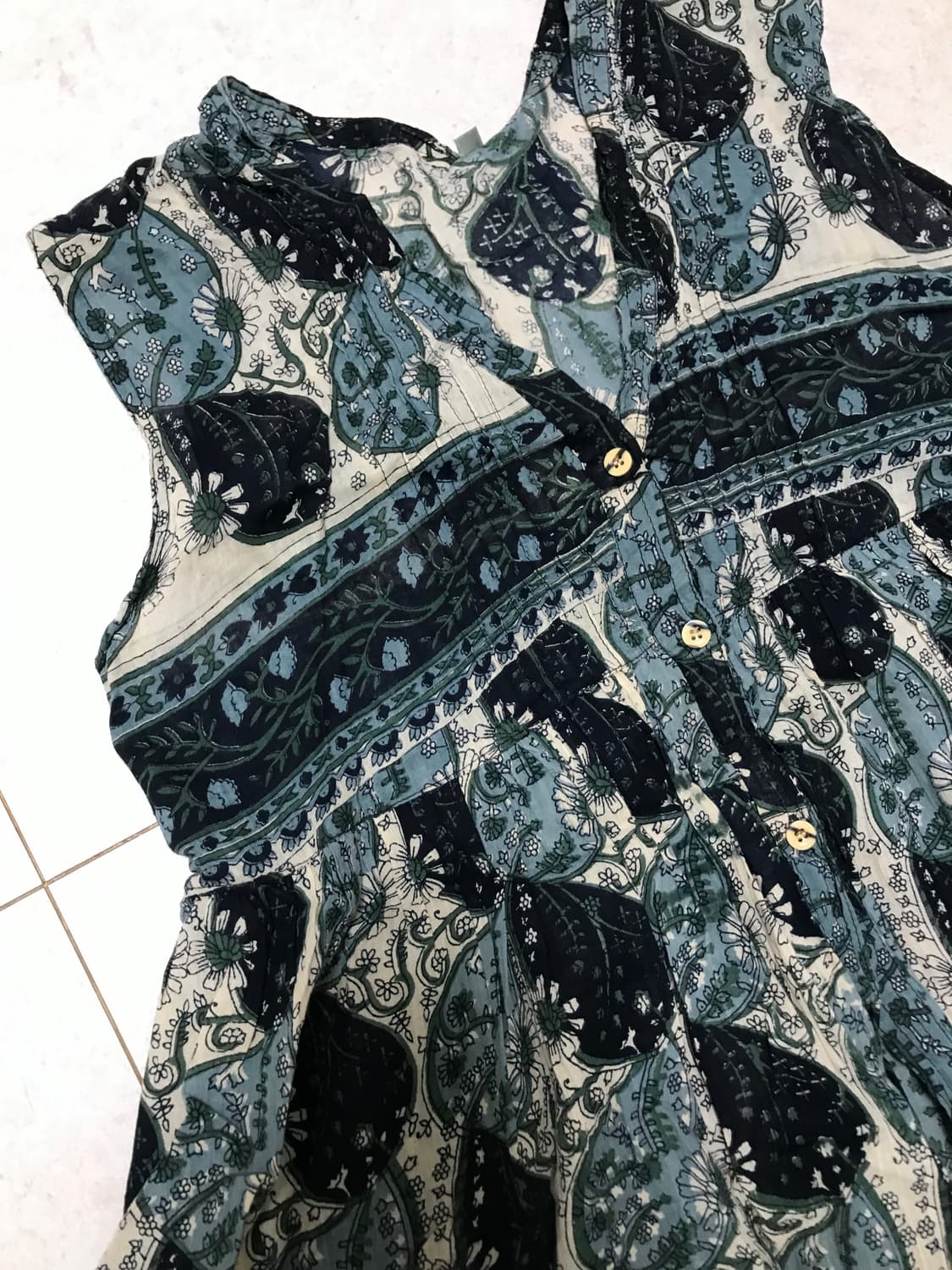 빈티지 히피 그런지페어리 오리엔탈 페이즐리 슬리브리스 레이어드 대장 상품이미지3