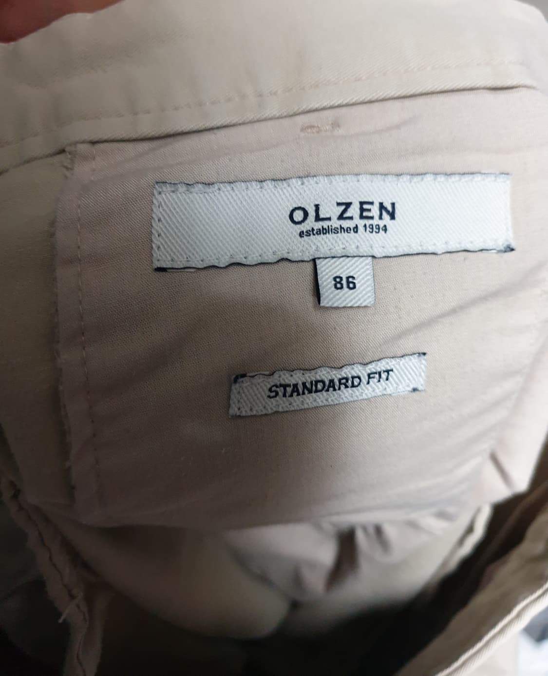 OLZEN 스탠다드핏 스판 치노팬츠 베이지 (34) 상품이미지4