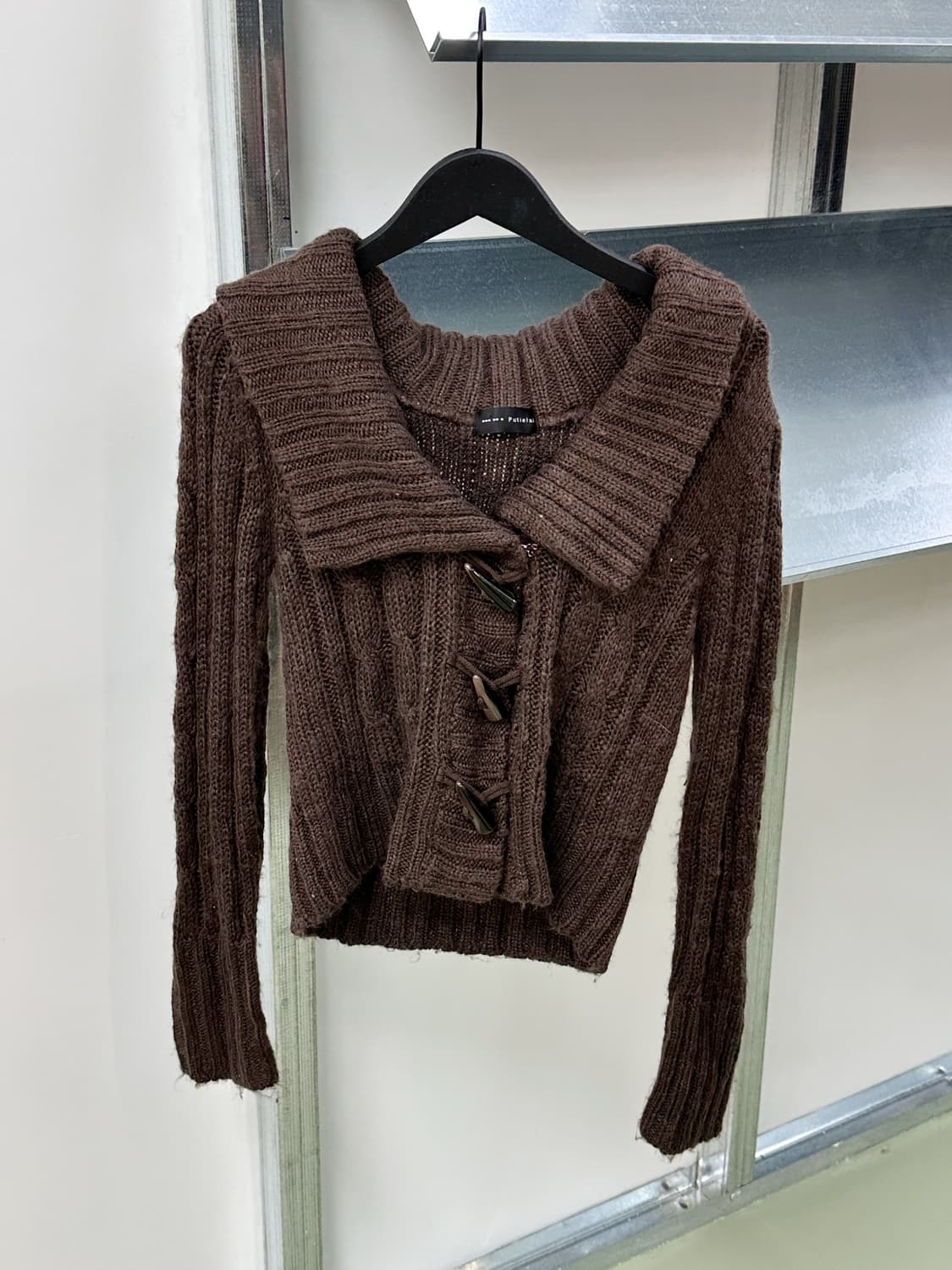 brown collar duffle short cardigan 상품이미지1