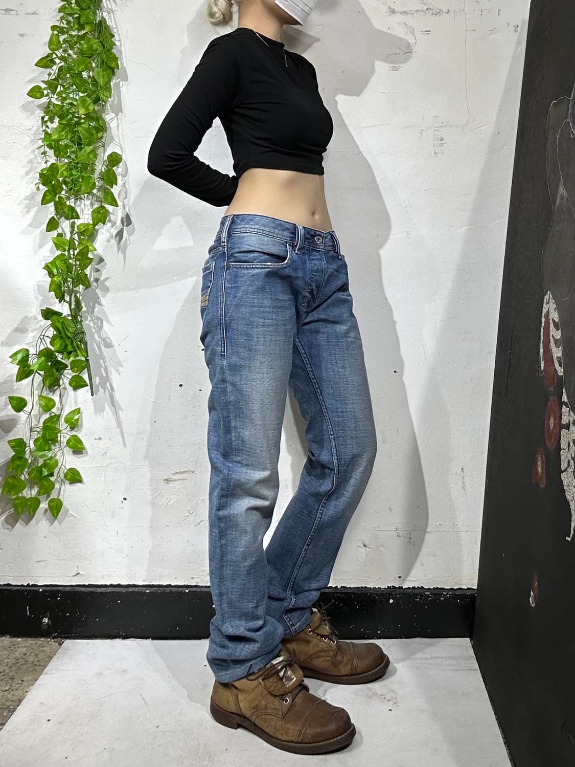 디젤 zatiny 투톤 아플리케 중청 데님 팬츠 청바지 29 상품이미지1