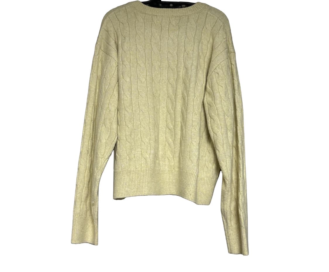 WHO.A.U 꽈배기 곰돌이 노랑색 가디건 상품이미지2