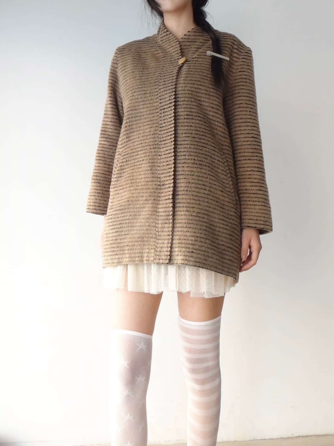 Thin stripe coat / yellow beige 상품이미지6