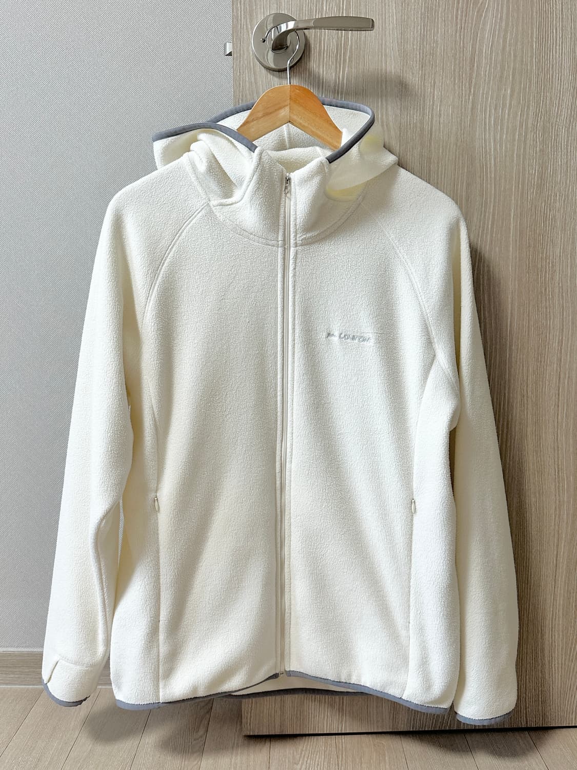 지초이 컴포트 24-006 플리스 후드집업 아이보리 상품이미지2