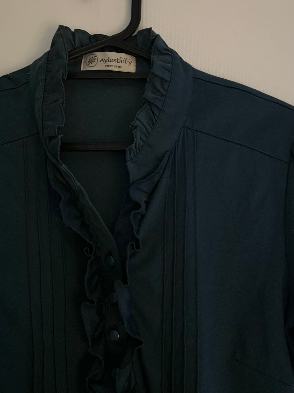 Vintage blue ruffle button half T-shirts 상품이미지6