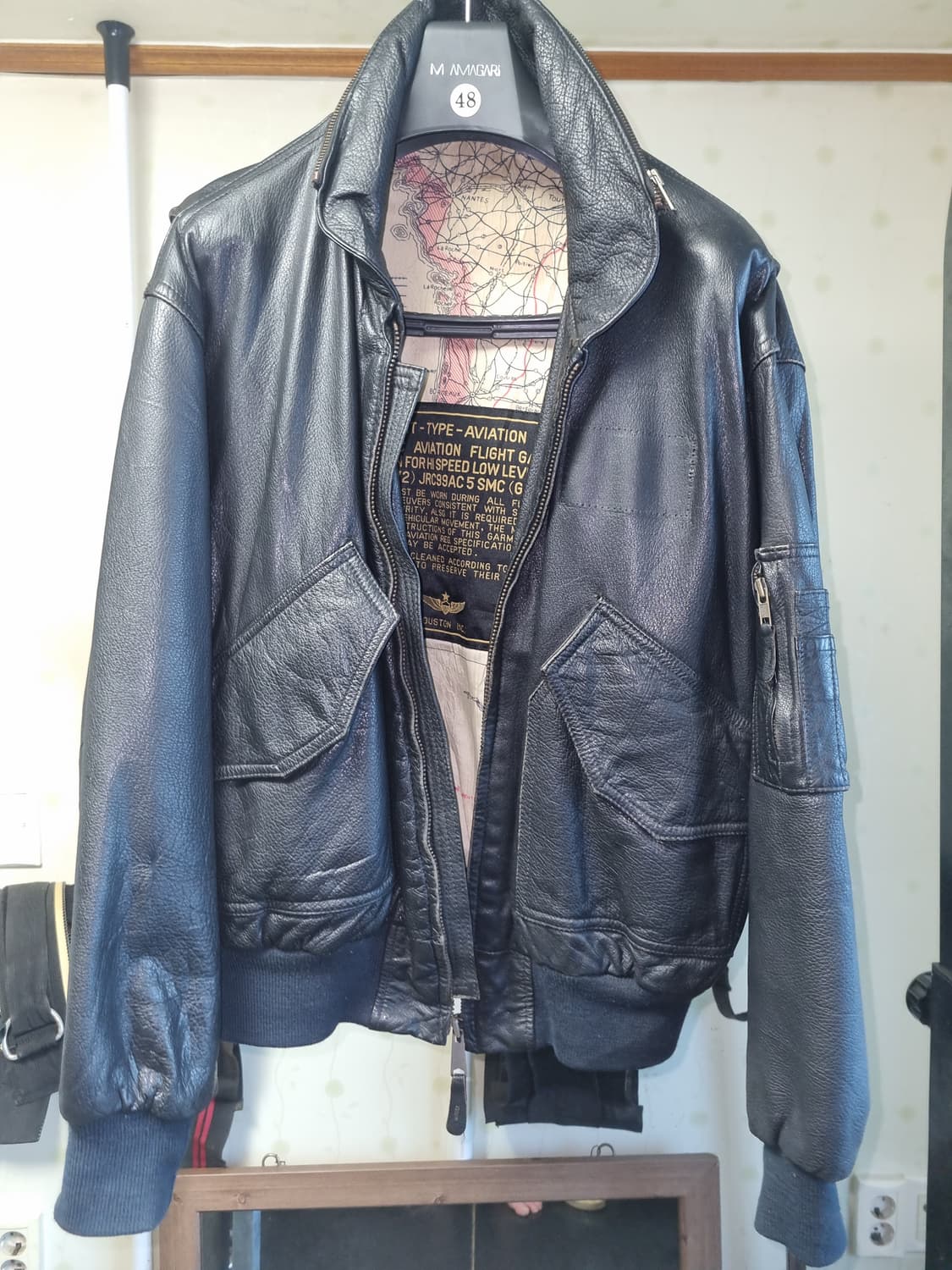 휴스턴 38~40 80s CWU 45/P 플라이트 레더자켓 A2 상품이미지1