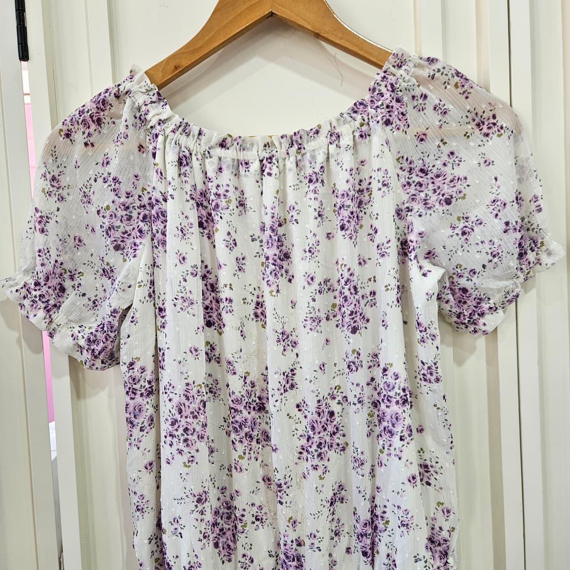 레스트로즈(LEST ROSE) 라벤더 플라워 쉬폰 원피스 상품이미지5