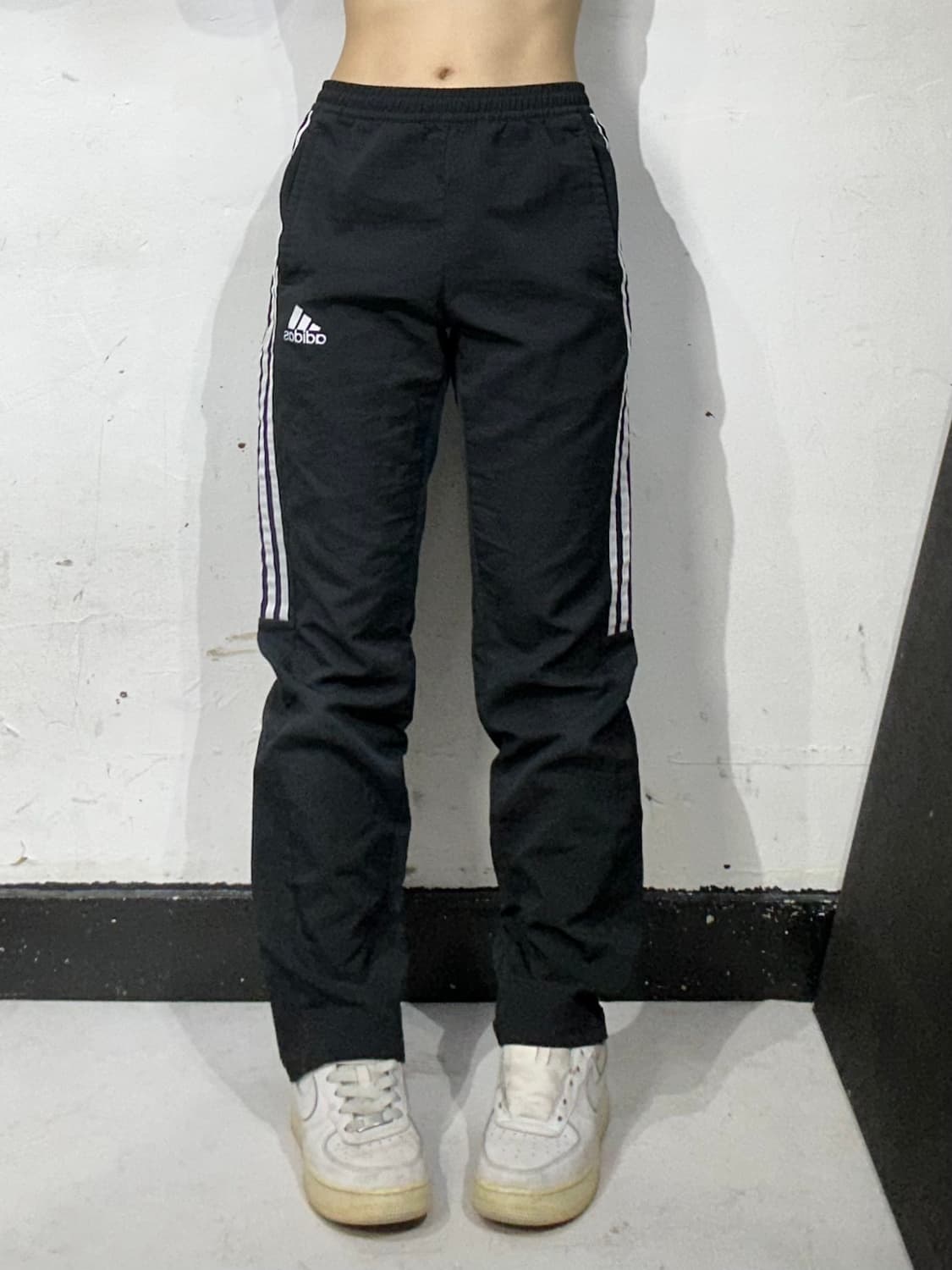 아디다스 블랙 화이트 삼선 트레이닝 팬츠 M 상품이미지2
