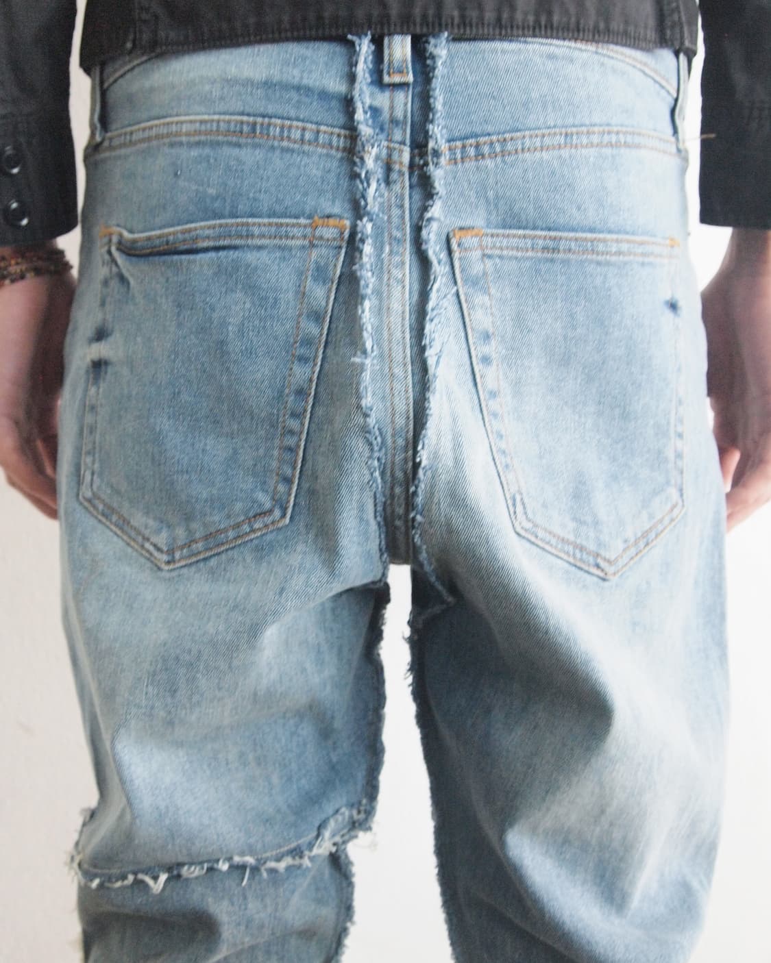 val kristopher 패치워크 디스트로이드 새깅 데님팬츠 상품이미지4