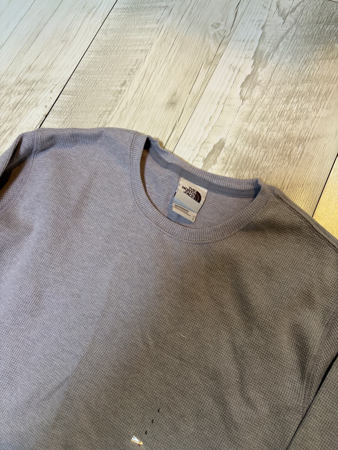 [US L] 노스페이스 와플 롱슬리브 회색 새상품 상품이미지1