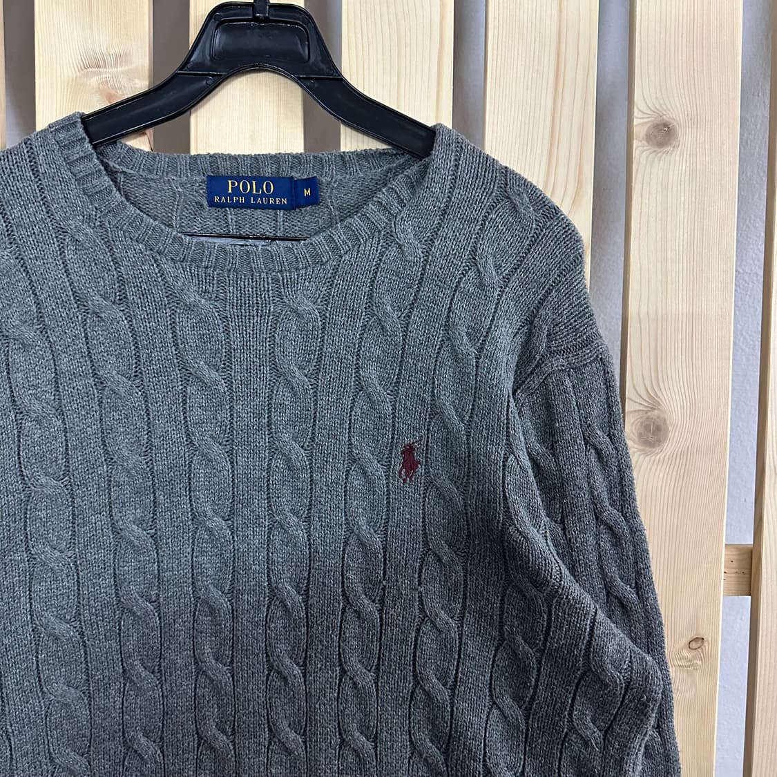 (M) 폴로 랄프로렌 그레이 케이블 니트 상품이미지4