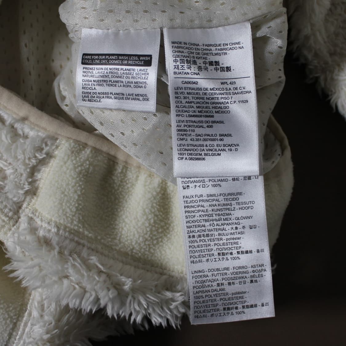 Levi's 리바이스 화이트 플리스 자켓 상품이미지5