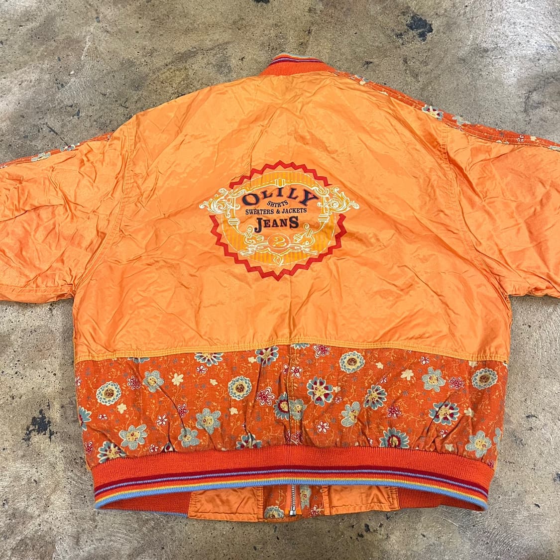 [정품] 오렌지 꽃무늬 봄버 자켓 b19 상품이미지4