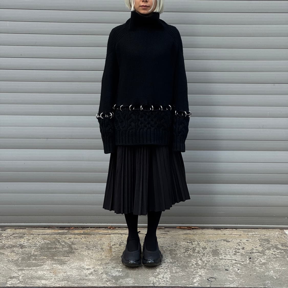 Sacai Ring Combo Black Knit 상품이미지5