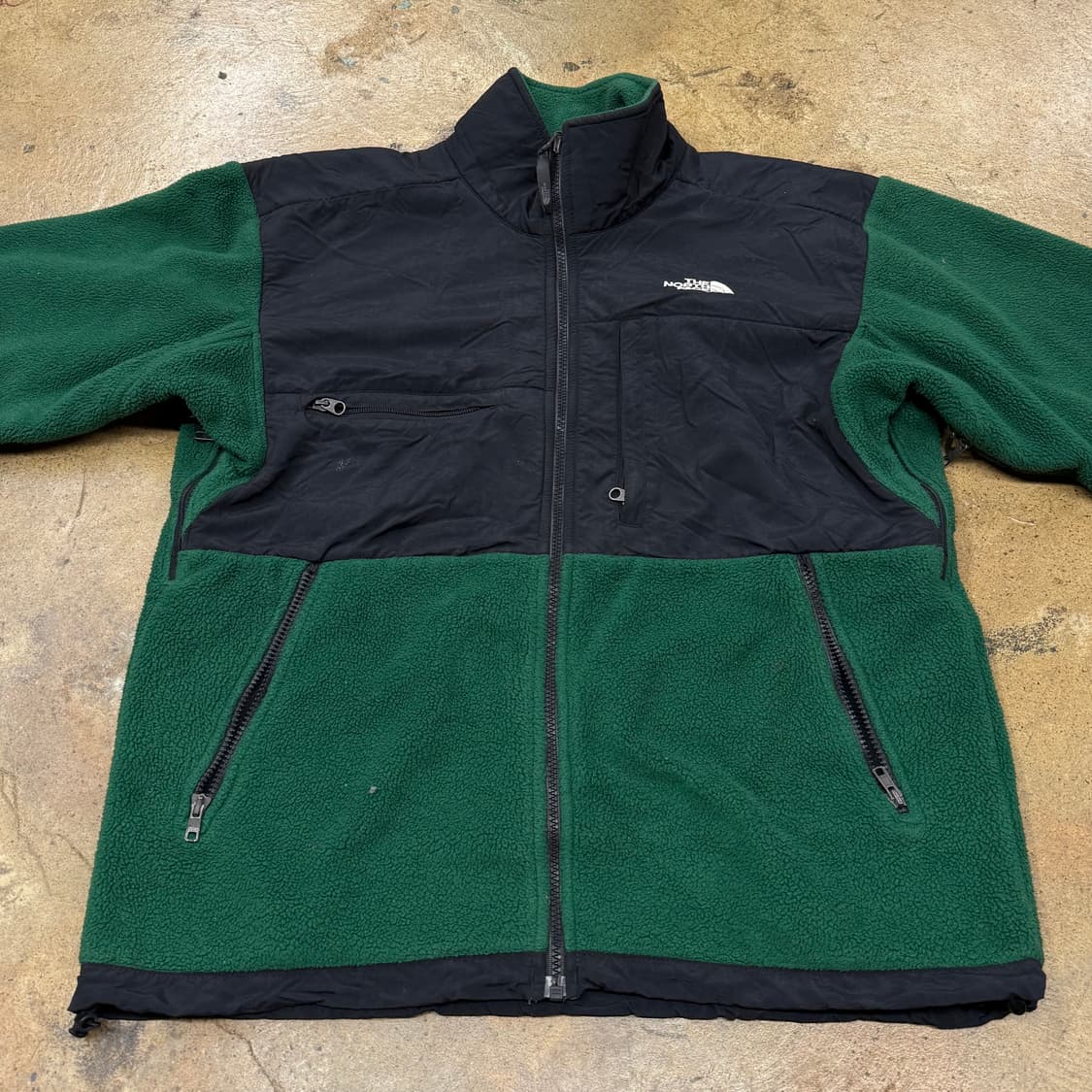 [정품/M] 노스페이스 그린 블랙 플리스 자켓 b19 상품이미지3
