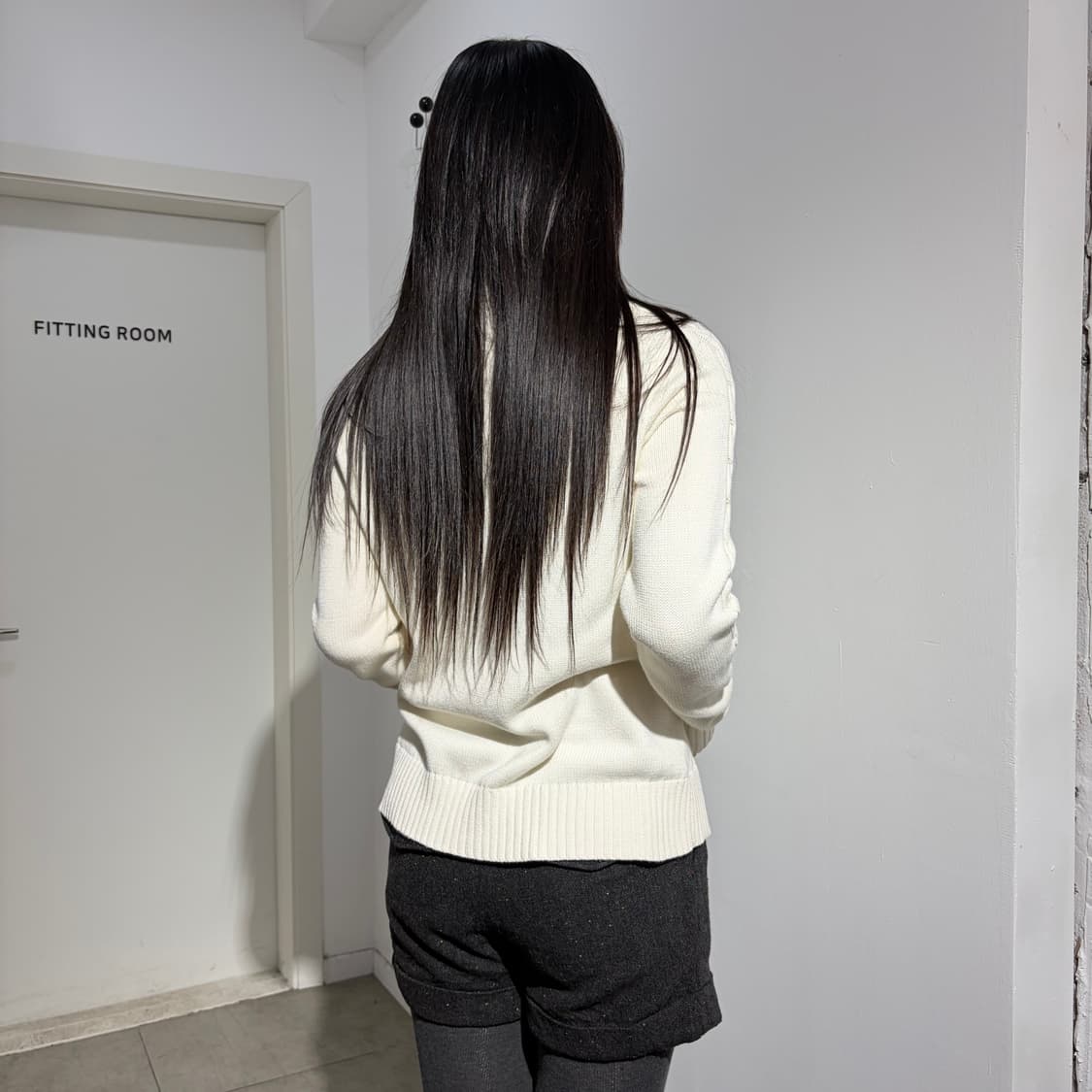 폴로 흰색 화이트 꽈배기 니트 자켓 상품이미지4