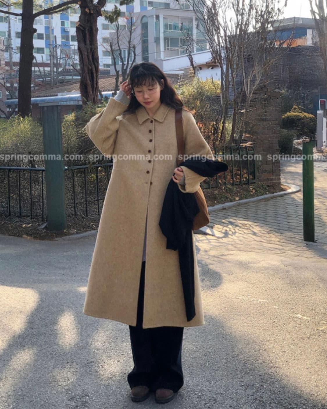 스프링콤마 퍼블릭 울핸드메이드코트(울100%)_베이지 상품이미지1
