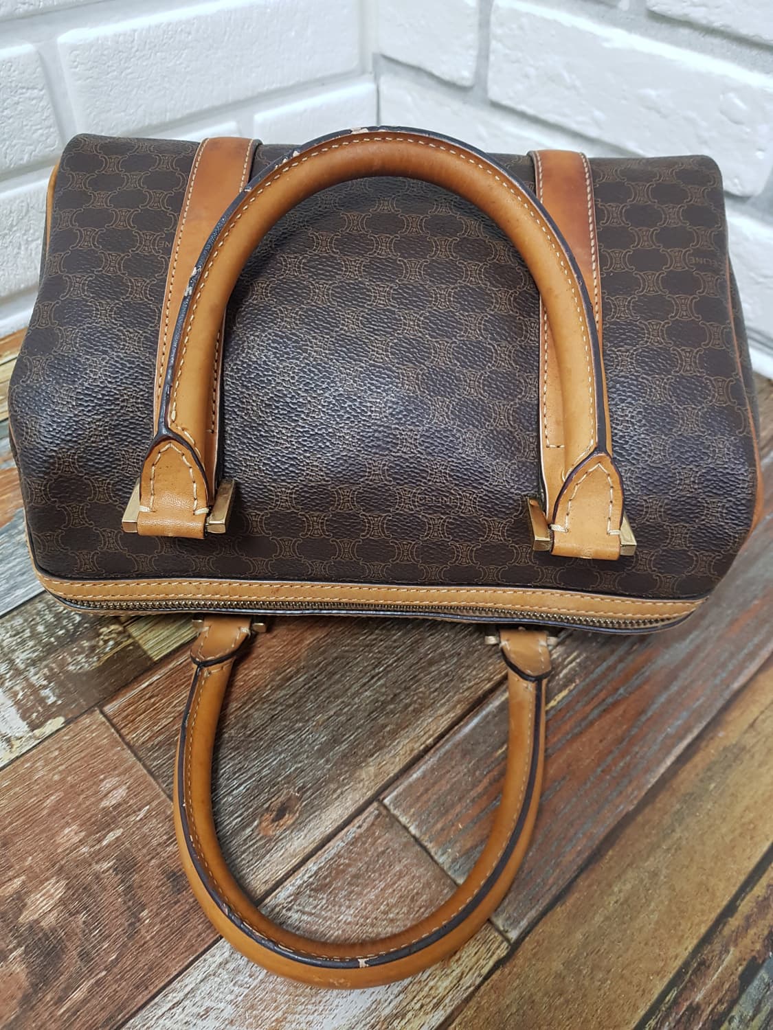 [정품] 셀린느 마카담 미니 보스턴백 브라운 상품이미지5