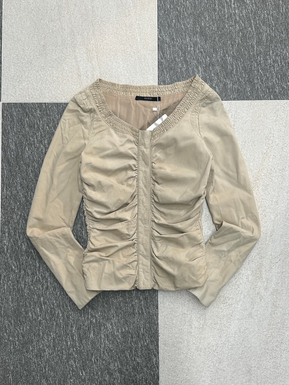 구찌 톰포드 00s 렘스킨 셔링 자켓  상품이미지1