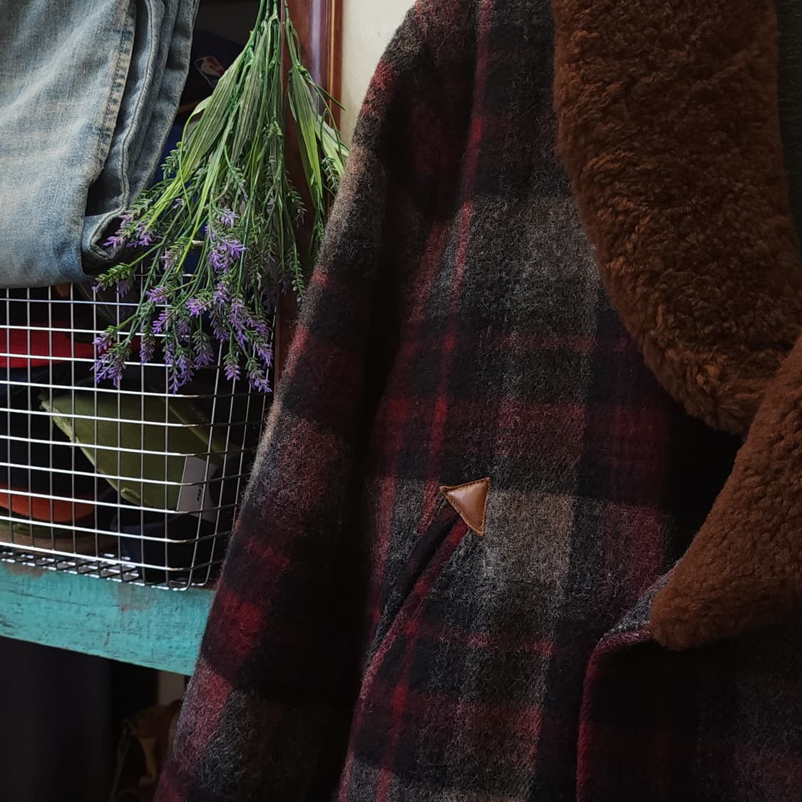 90s 폴로 랄프로렌 양털카라 헤비울 랜치코트 매키노 코트 지프코트 L 상품이미지6