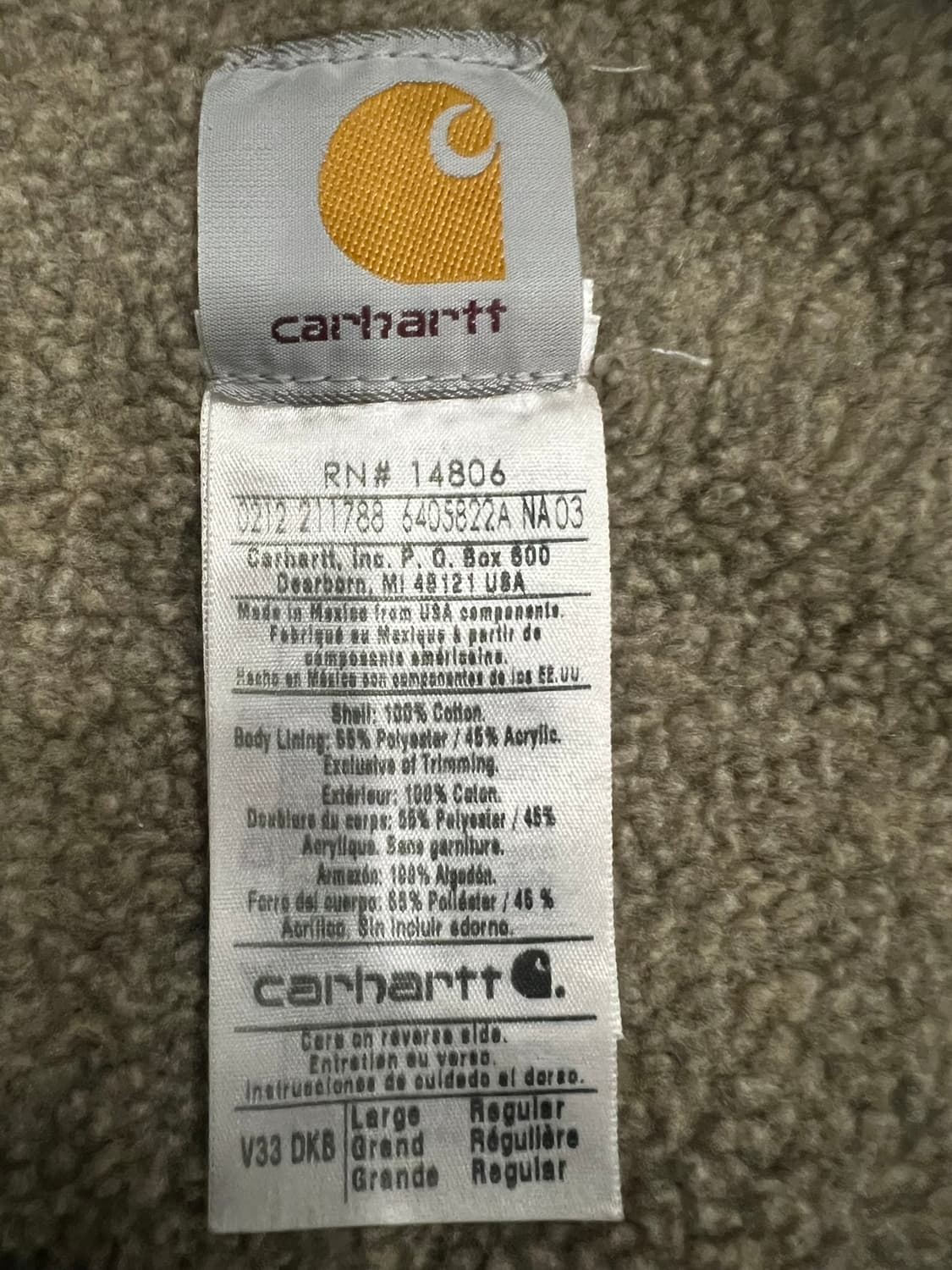 (L)칼하트 셰르파 넥 조끼베스트 V33 DKB 다크브라운 상품이미지4