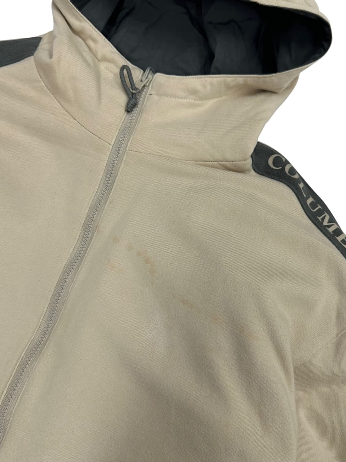 00년대 컬럼비아 리버시블 플리스 후드점퍼 카키&아이보리 (XL) 상품이미지8