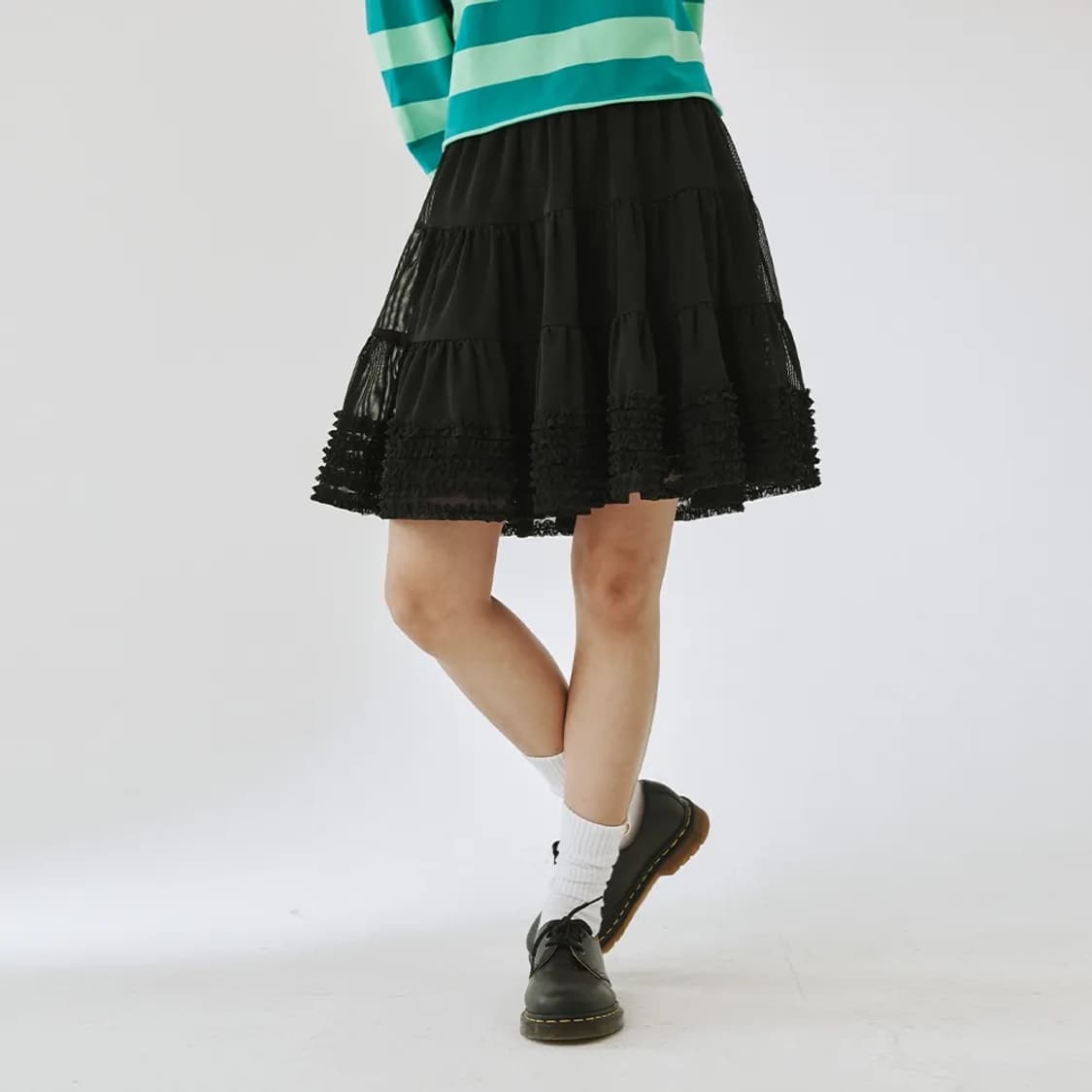 플리즈프로젝트_메쉬스커트(블랙) 상품이미지4