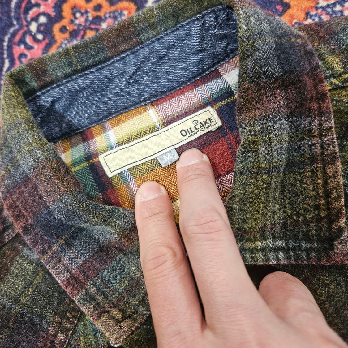 Oil Cake in Japan 빈티지 웨스턴 체크 배색 셔츠 M 상품이미지8