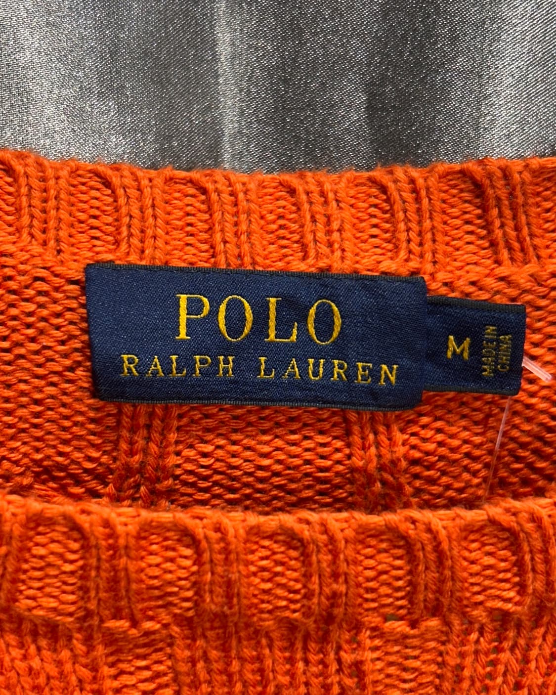 M 폴로 랄프로렌 옐로우포니 오렌지 케이블 니트 상품이미지5