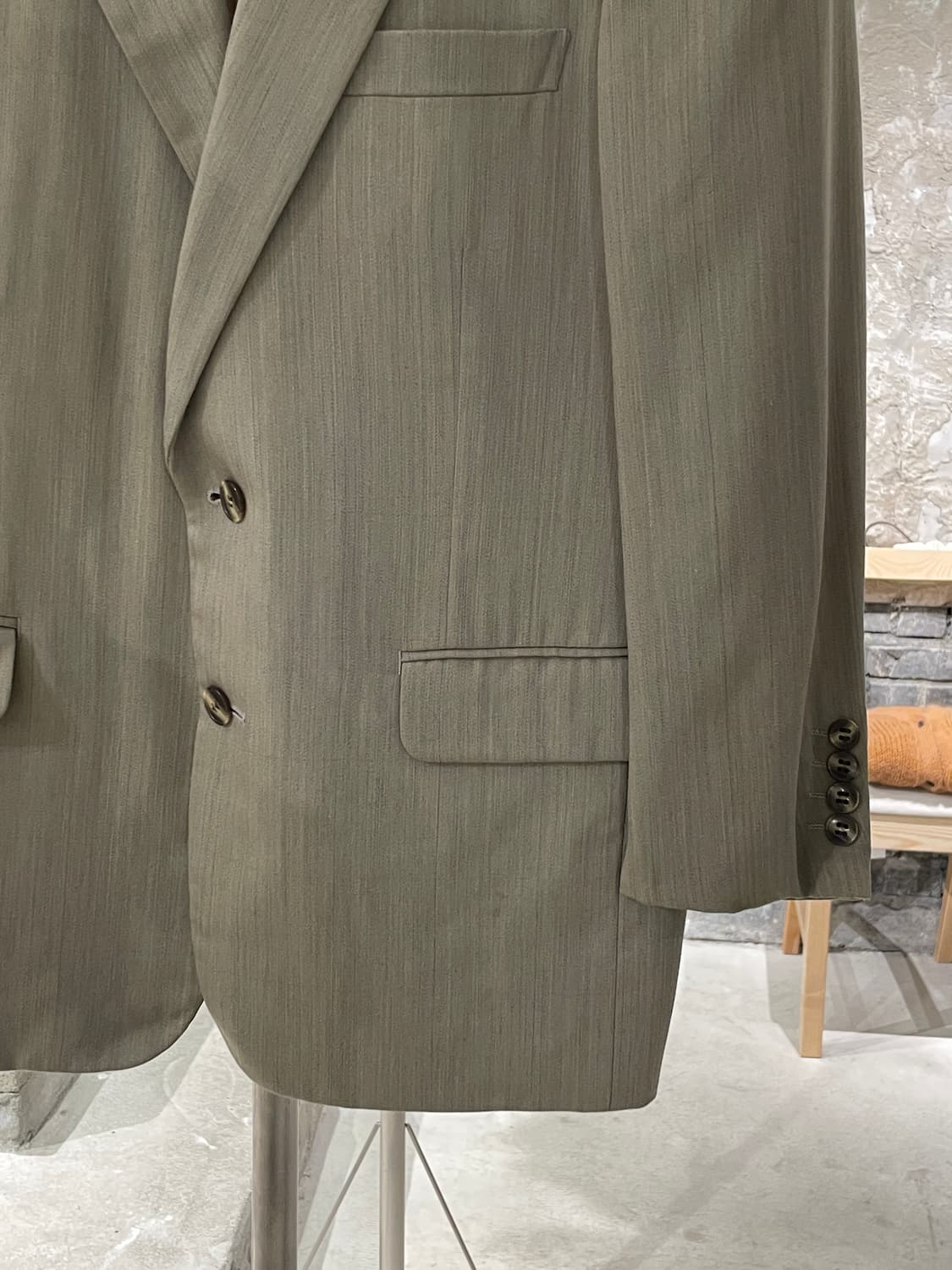 크리스찬 디올 무슈 라이트 카키 체크 2B 울 블레이저 상품이미지5