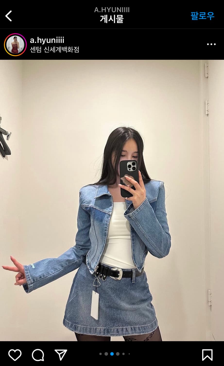 새상품/구할수없는/약20%저렴)인스턴트펑크 데님라운드크롭자켓-블루FREE 상품이미지2