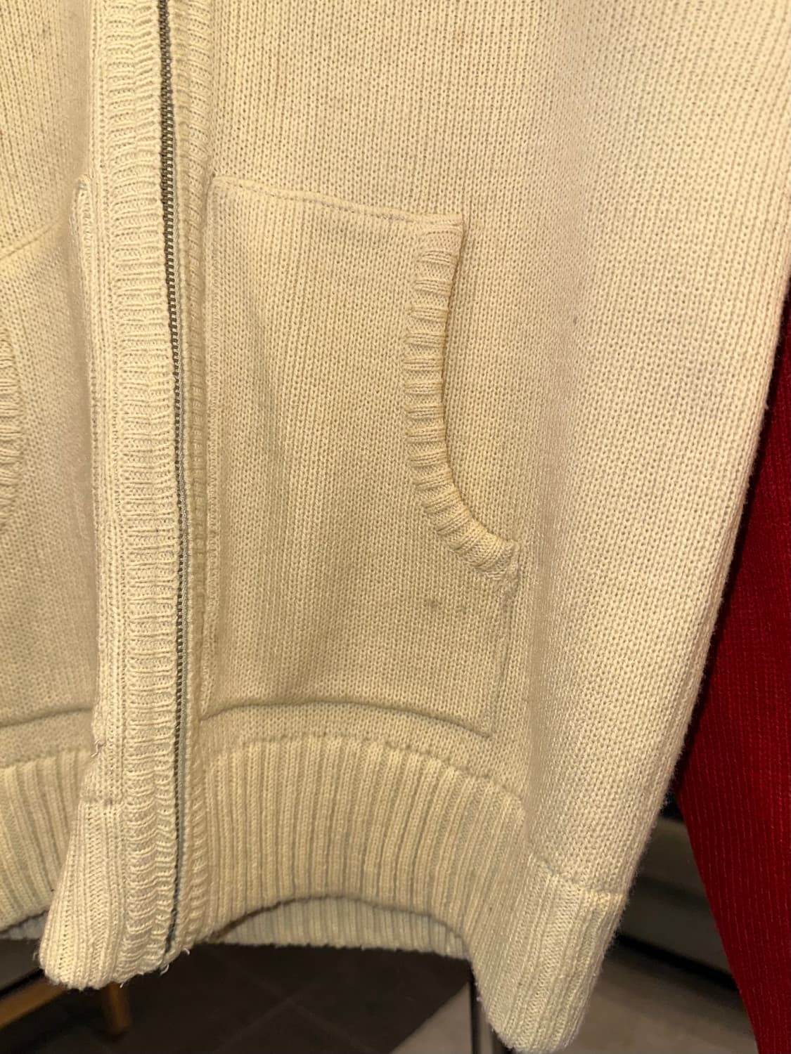 90’s Patina embroidery knit hood zip-up 상품이미지7