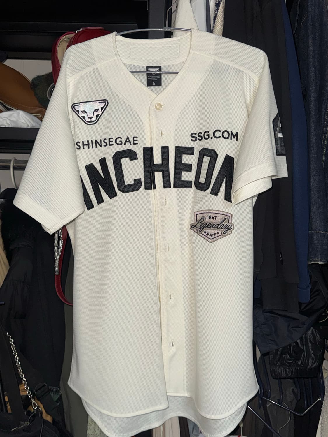 SSG 랜더스 인천군 어센틱 유니폼 L(100) - 마킹 최지훈 상품이미지1