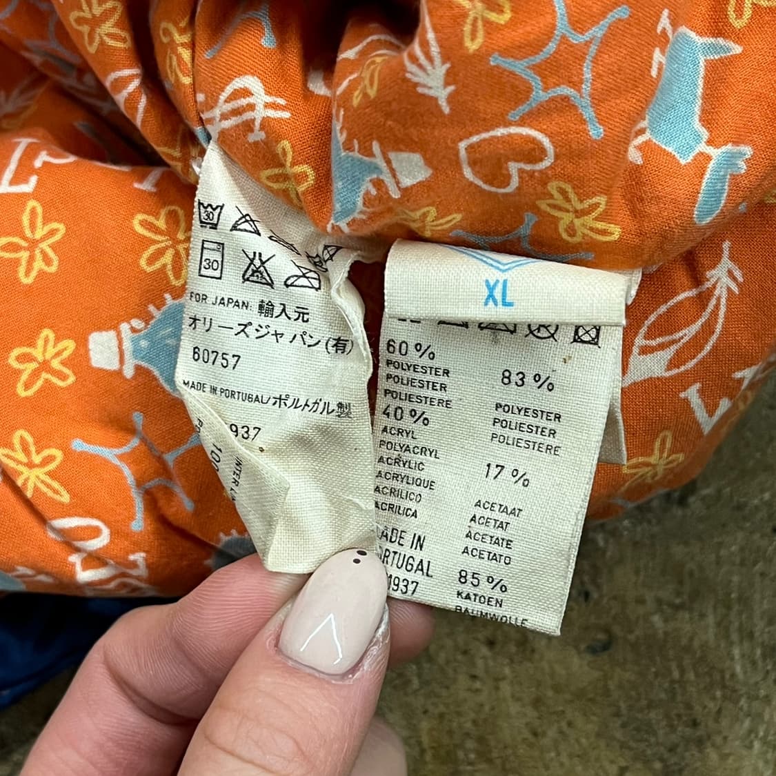 [정품/XL] 오일릴리 블루 퀼팅 자켓 체크 칼라 빈티지 스타일 b16 상품이미지5