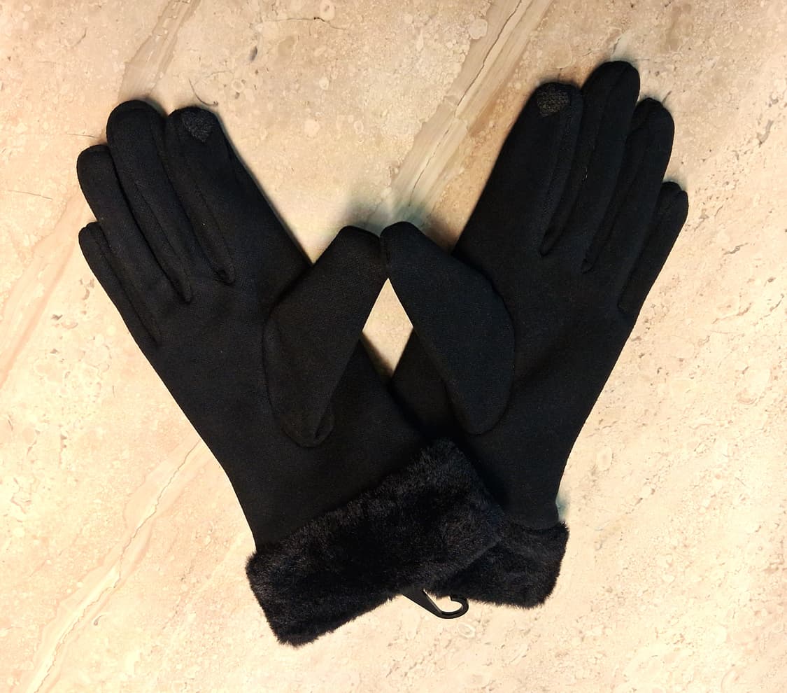 방한 두툼 보아퍼 안감 여성용 장갑 블랙 (새상품) 상품이미지7