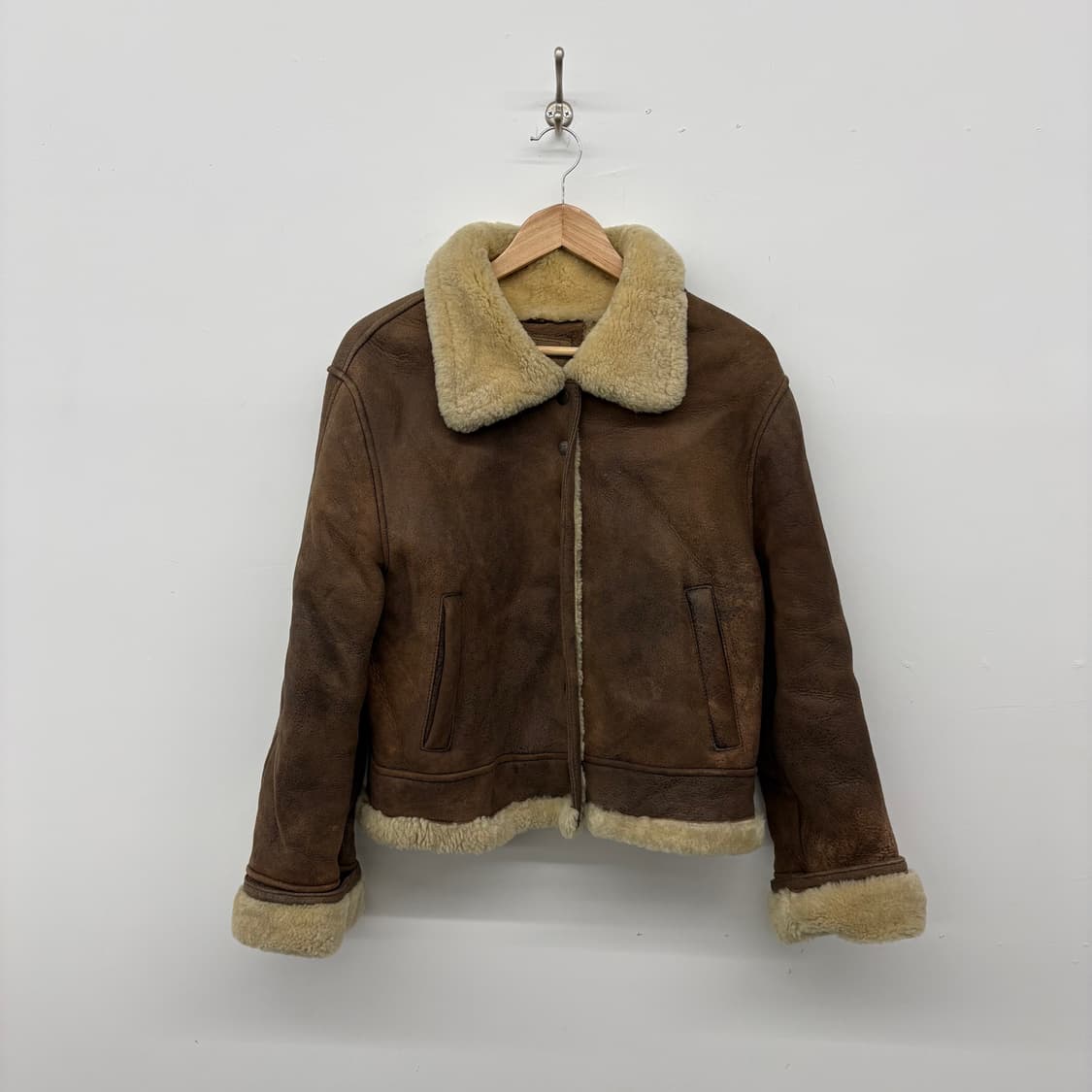 브라운 무스탕 가죽 자켓 여/M 상품이미지1