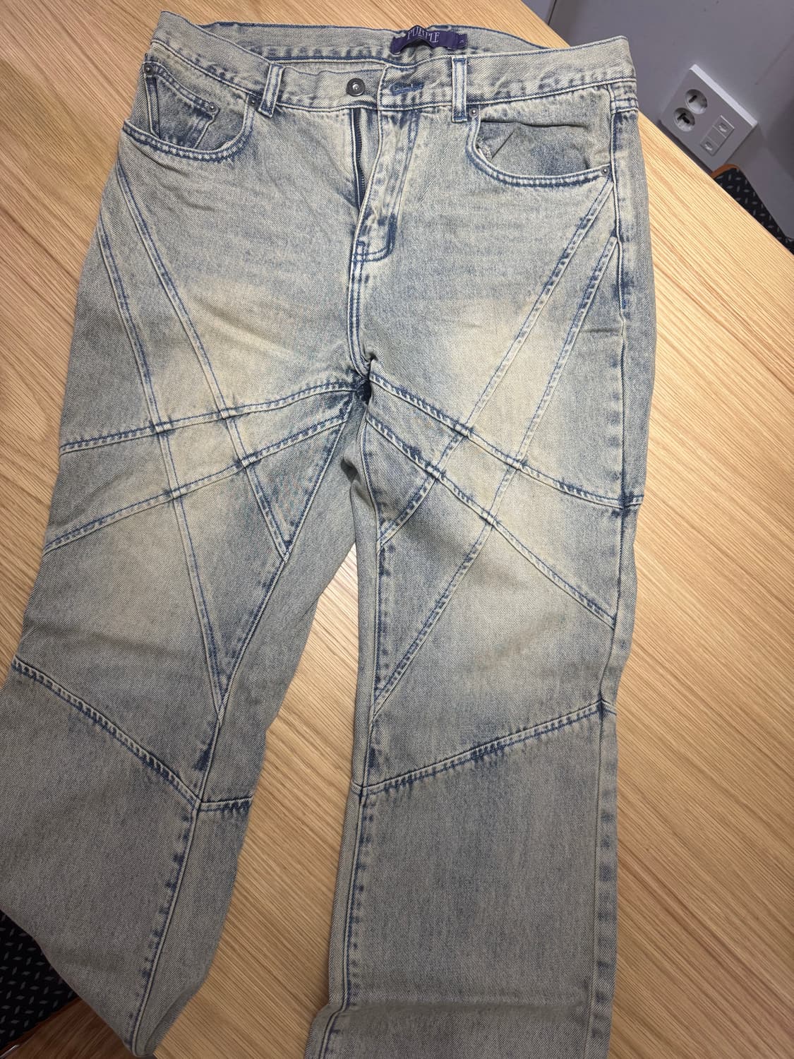 비슬로우 퍼플 데님팬츠 34사이즈 새상품 상품이미지1