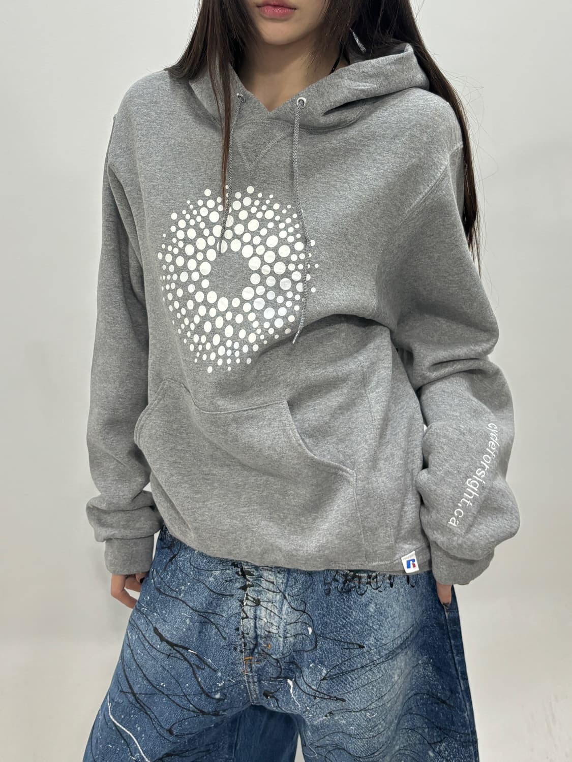 90s올트스쿨 러셀그레이후드  상품이미지2