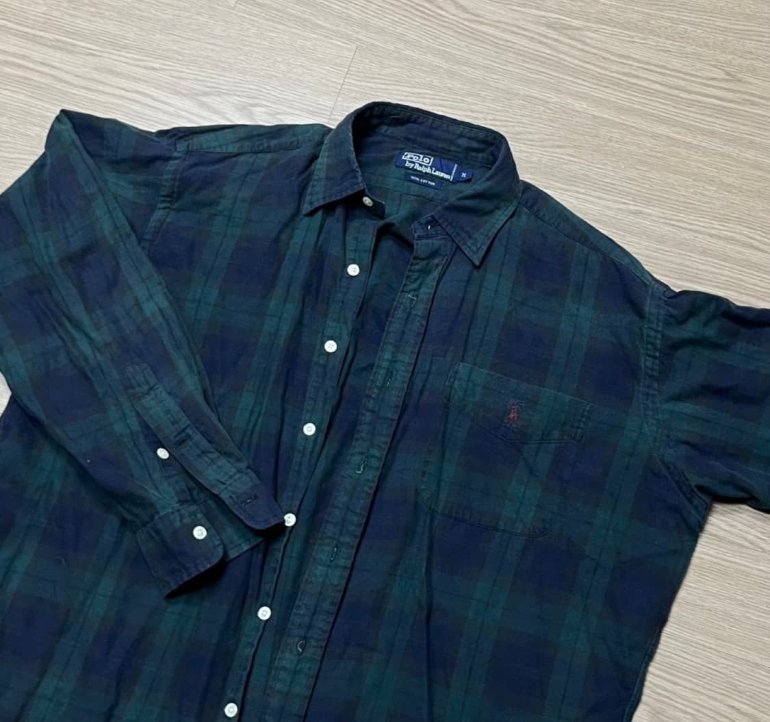 폴로 긴팔 체크 셔츠 남방 상품이미지1