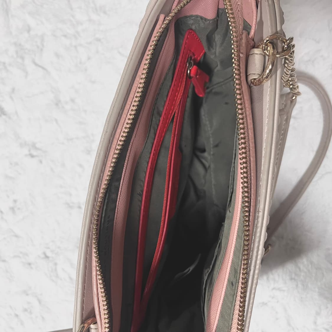 폴스부띠끄 크림베이지 핑크 레이스 히메갸루 체인 크로스백 상품이미지8