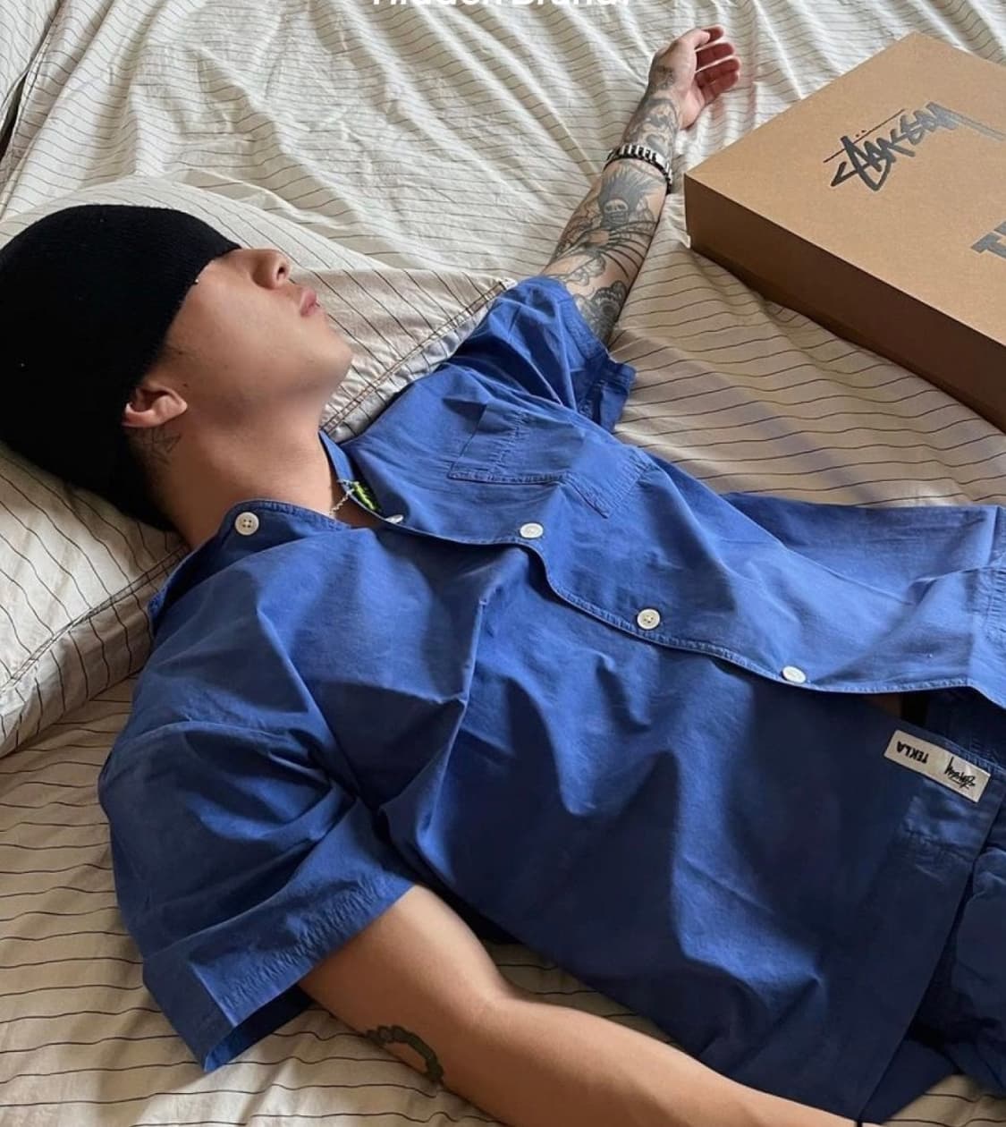 스투시 X 테클라 숏슬리브 포플린 파자마 셔츠 울트라마린 상품이미지1