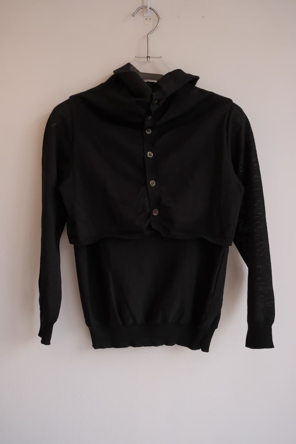 96aw layered cowl neck cardigan 상품이미지4