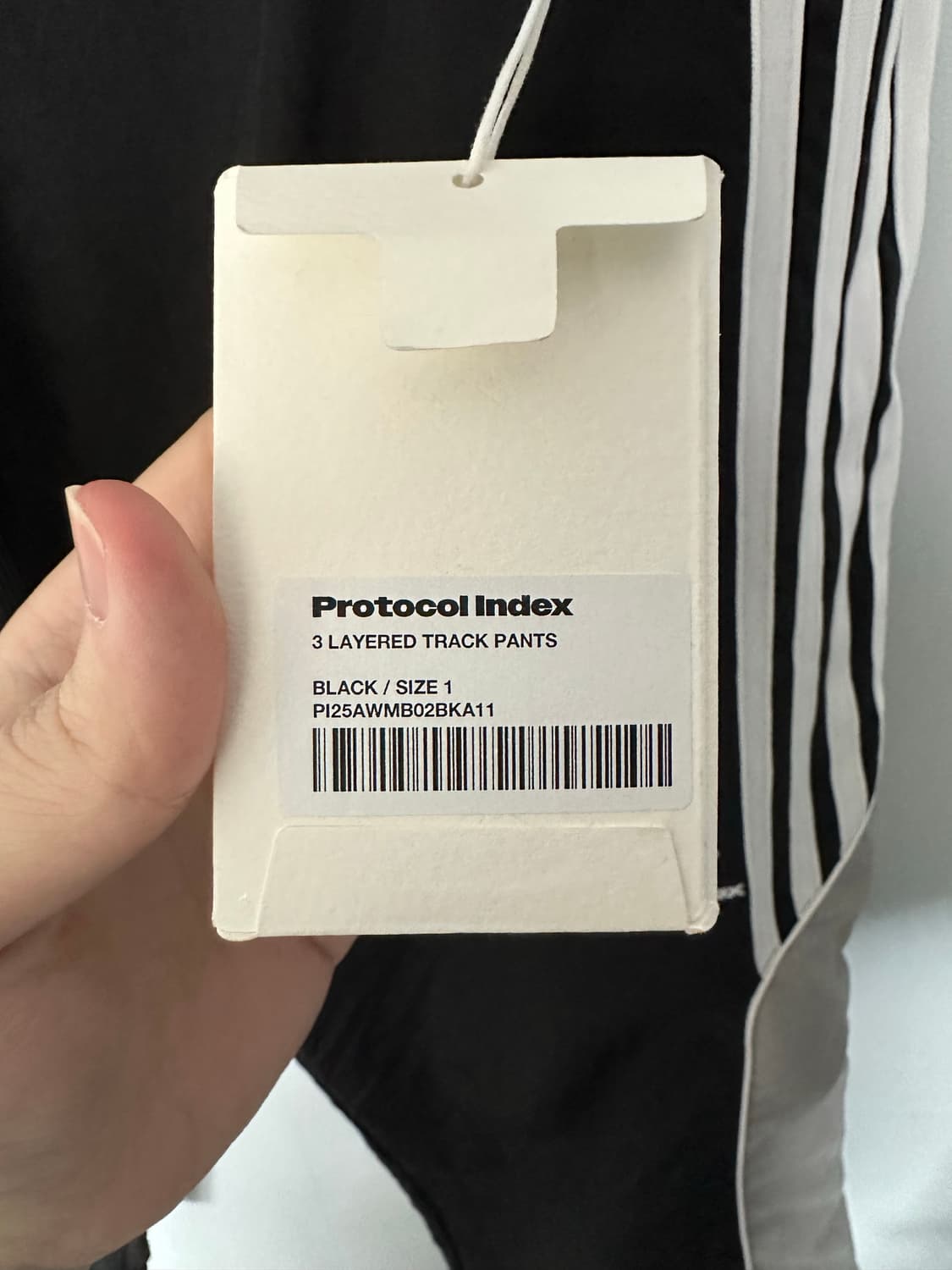 (1사이즈 새상품) 3레이어드 트랙팬츠 블랙 상품이미지5