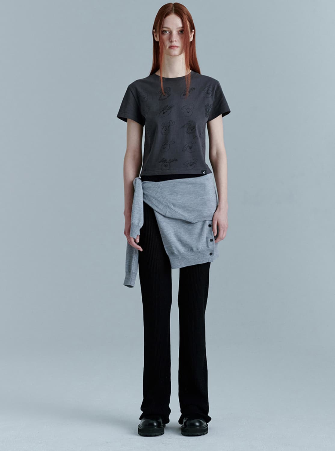 마지셔우드 레이어드 니트 팬츠 블랙 새상품 상품이미지3