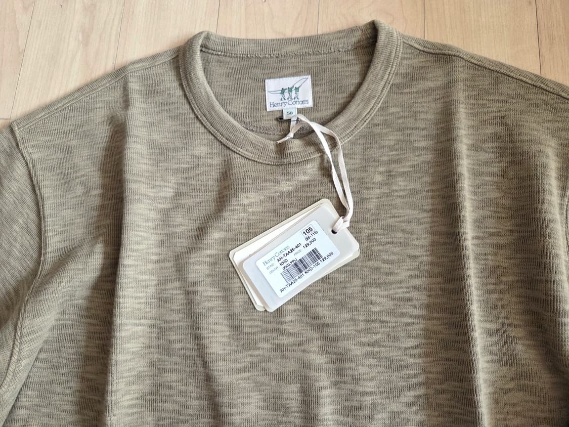 헨리코튼 반팔 슬럽 라운트티 다크카키 105 상품이미지2