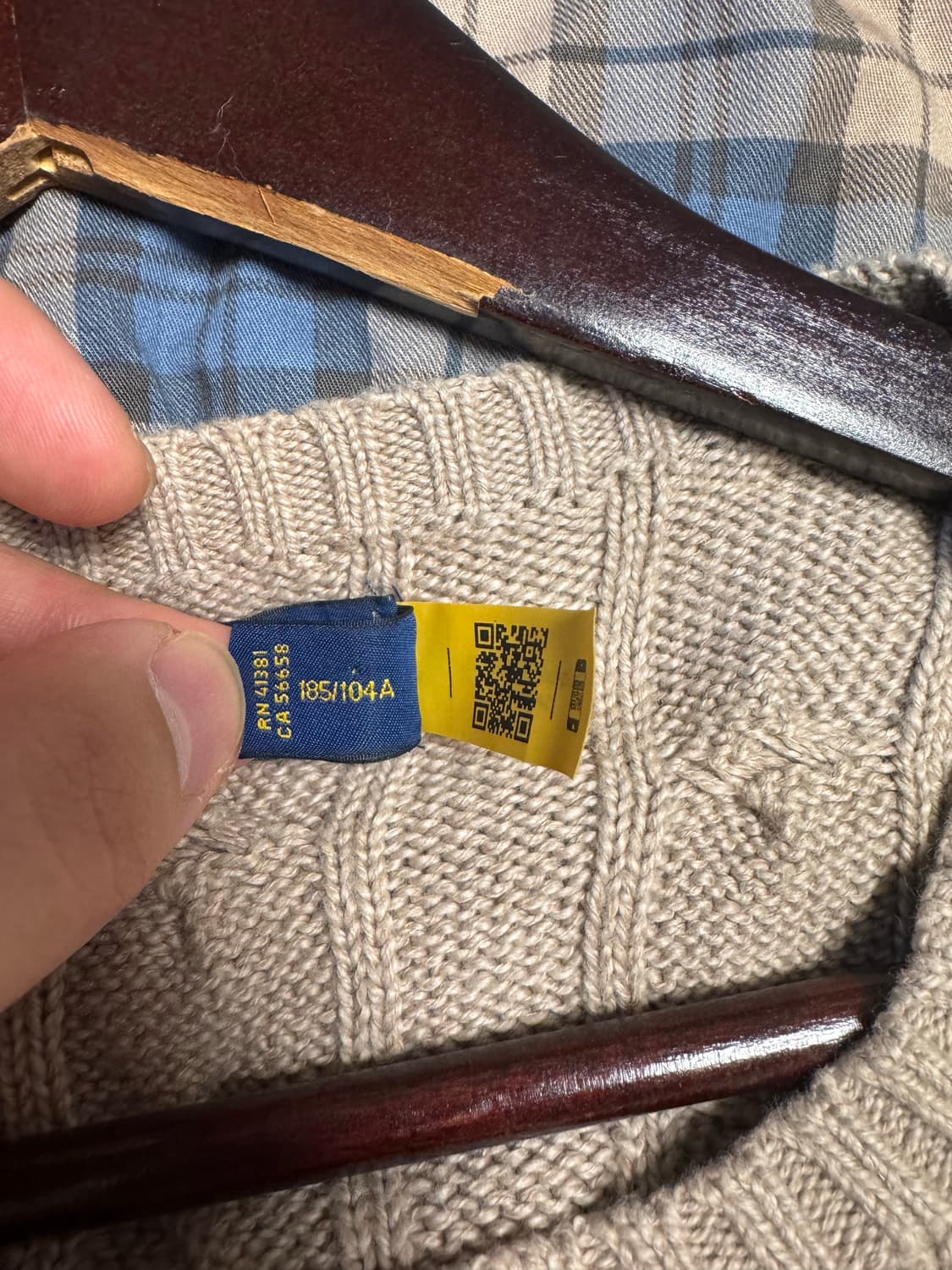 폴로랄프로렌 코튼 케이블 니트 스웨터 베이지 XL 상품이미지4