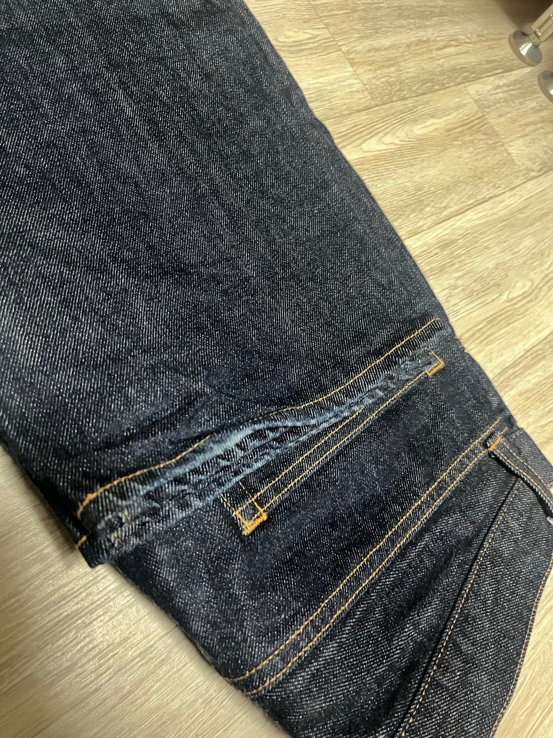 [M] 와코마리아 블랙아이패치 데님 인디고 상품이미지10